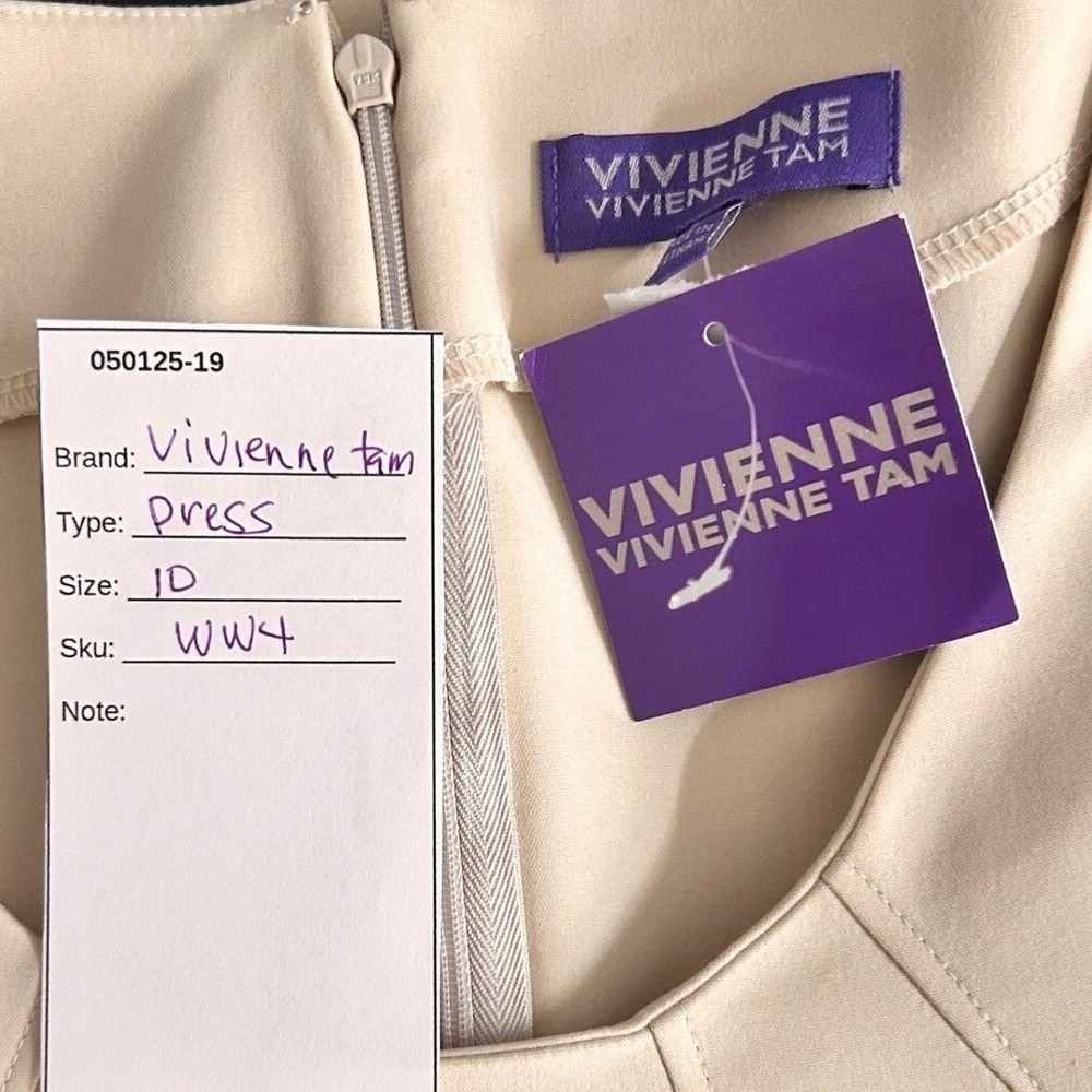 Vivienne Tam Sheath Tan‎ Dress 10 - Picture 16 of 16